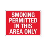 Smoking Permitted In This Area Only Sign